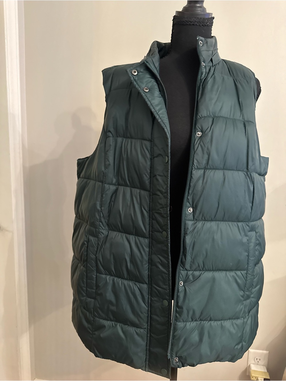 Susan Graver Deep Green Quilted Puffer Vest